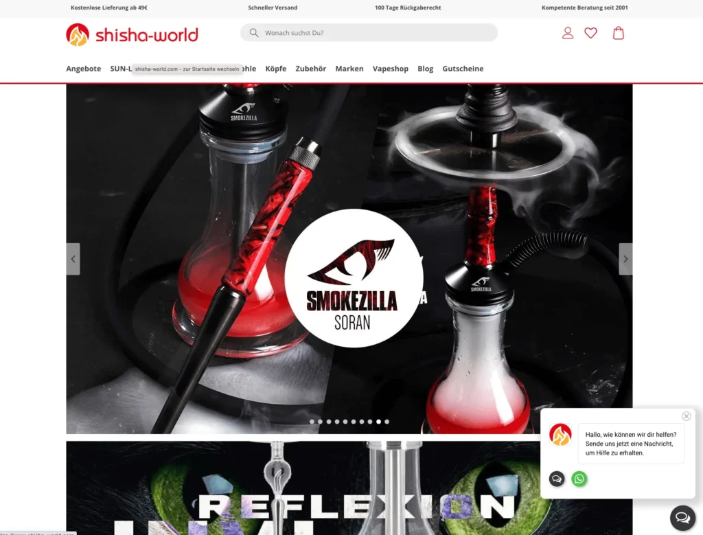 Shisha World Bild Startseite Case Study Seo Timo Spcht