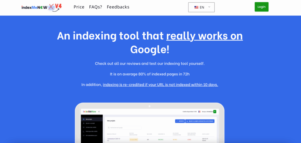 Startseite von IndexMeNow