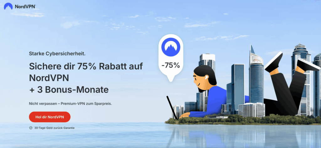 Startseite von NordVPN