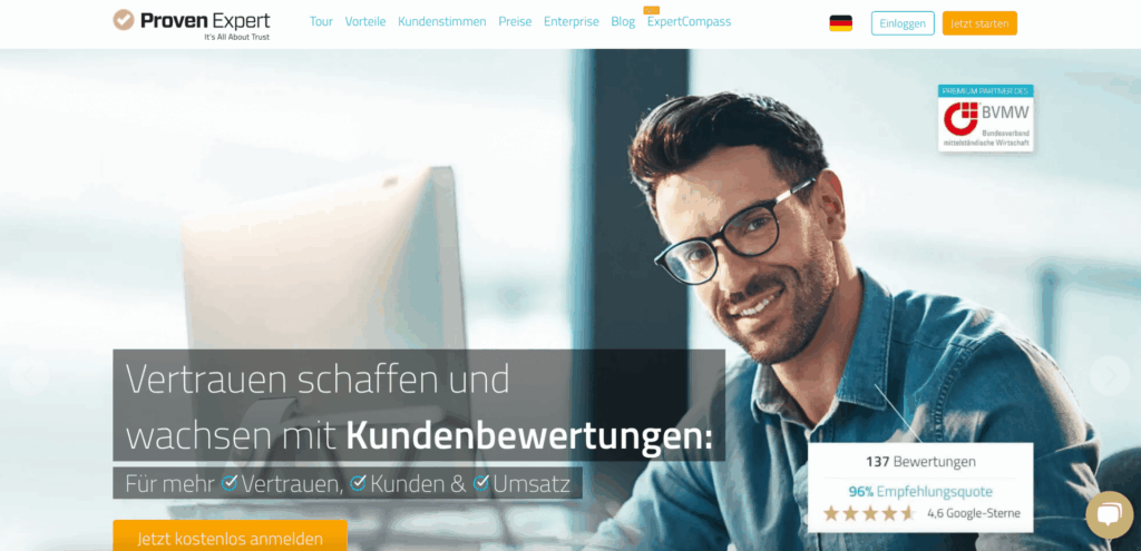 Startseite von Provenexpert