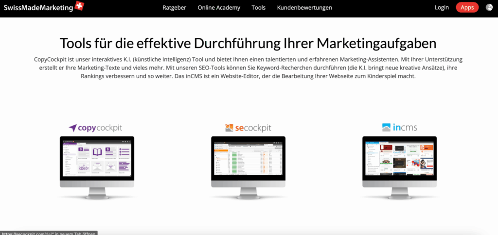 Tools von Swissmademarketing