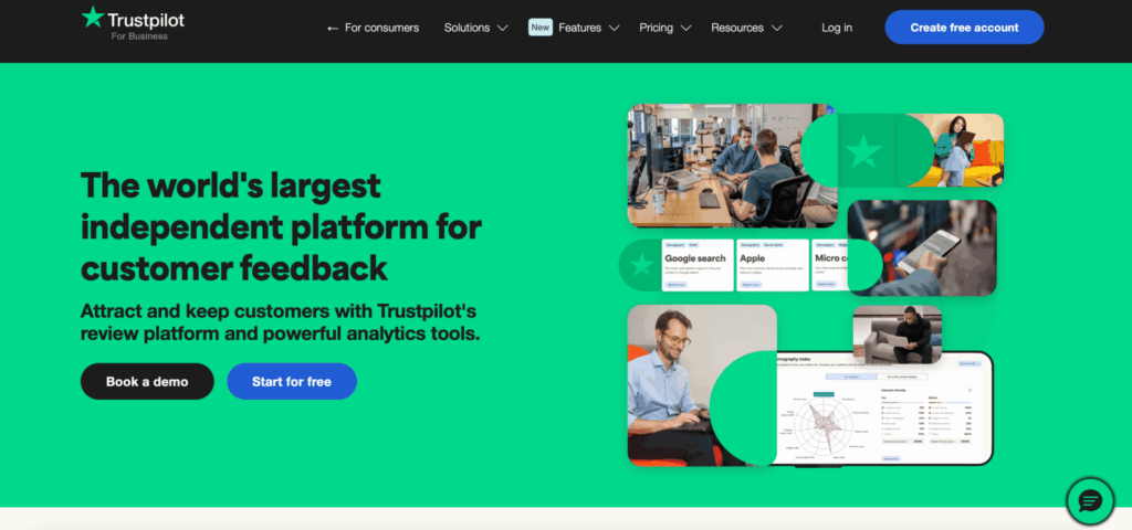 Startseite Trustpilot for Business